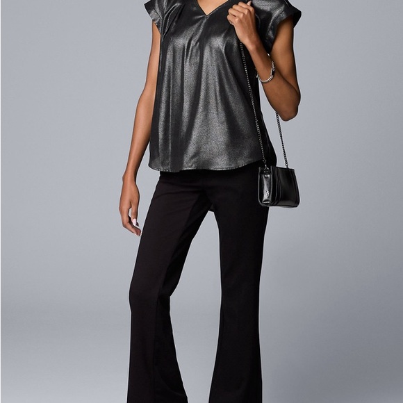 NWT women’s Simply Vera Vera Wang V neck top SZ XL - Picture 3 of 8